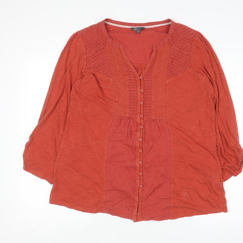 Marks and Spencer Per Una Women's Red Cotton Tunic Blouse Size 14