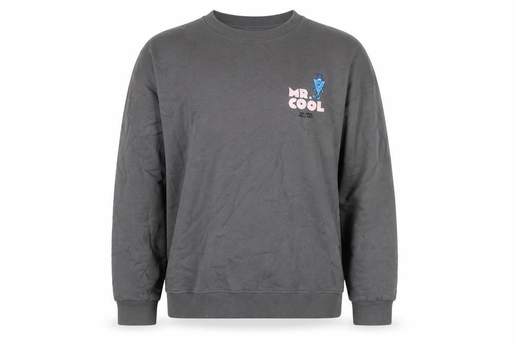 Front view of Comic Relief Mr Cool Grey Men's L Pullover Sweatshirt