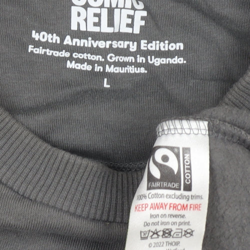 Comic Relief Mr Cool Grey Men's L Pullover Sweatshirt