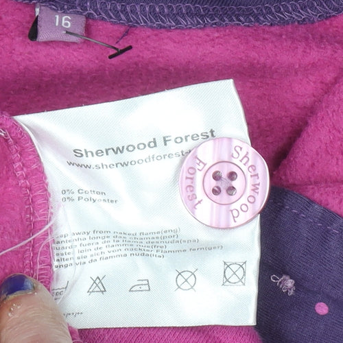 Sherwood Forest Womens Purple Half Zip Pullover Sweatshirt Size 16