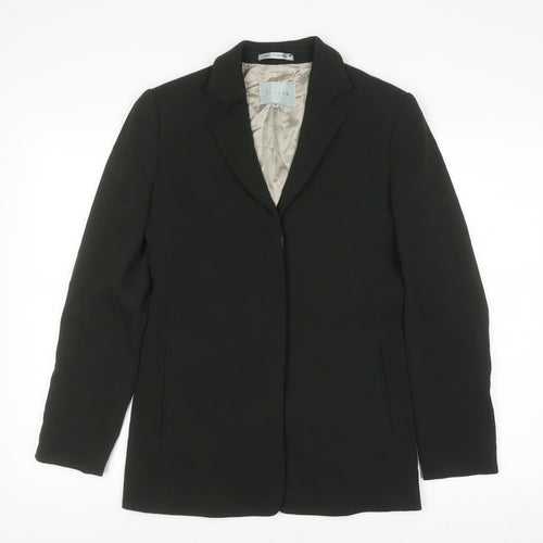 Jigsaw Women's Black Wool Blend Blazer Jacket Size 8 Classic Lined