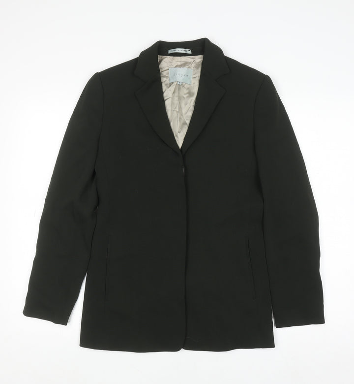 Jigsaw Women's Black Wool Blend Blazer Jacket Size 8 Classic Lined