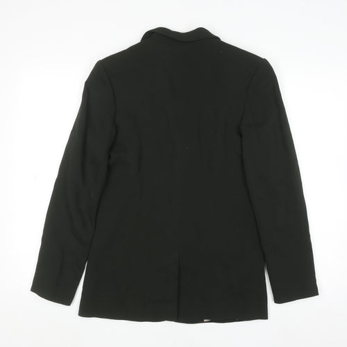 Jigsaw Women's Black Wool Blend Blazer Jacket Size 8 Classic Lined
