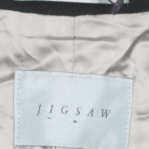 Jigsaw Women's Black Wool Blend Blazer Jacket Size 8 Classic Lined