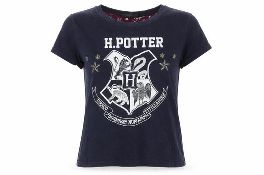 Harry Potter Womens Blue XL Cotton Short Sleeve Pyjama Top