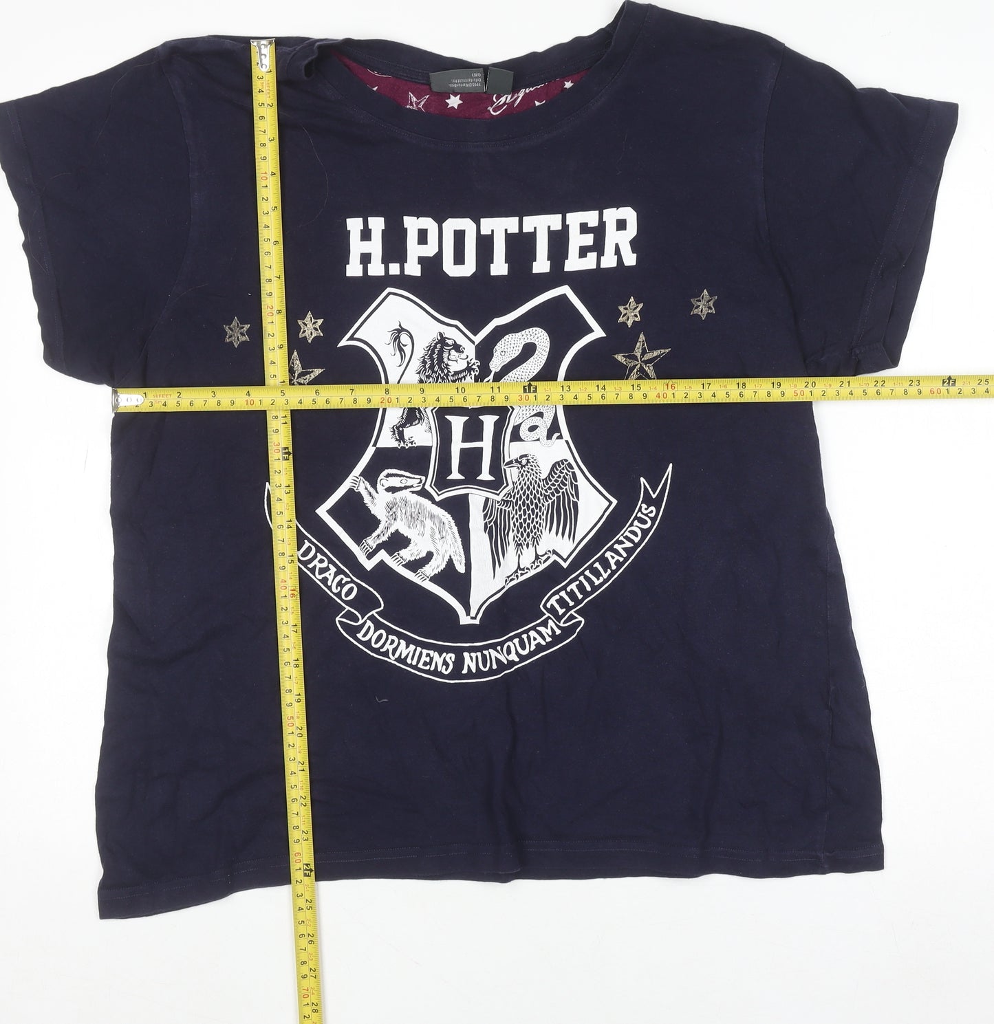 Harry Potter Womens Blue XL Cotton Short Sleeve Pyjama Top