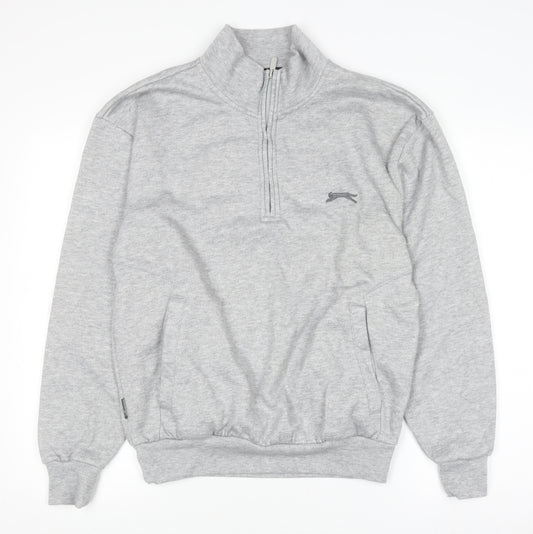 Slazenger Men's Grey 1/2 Zip Fleece Sweatshirt Size S