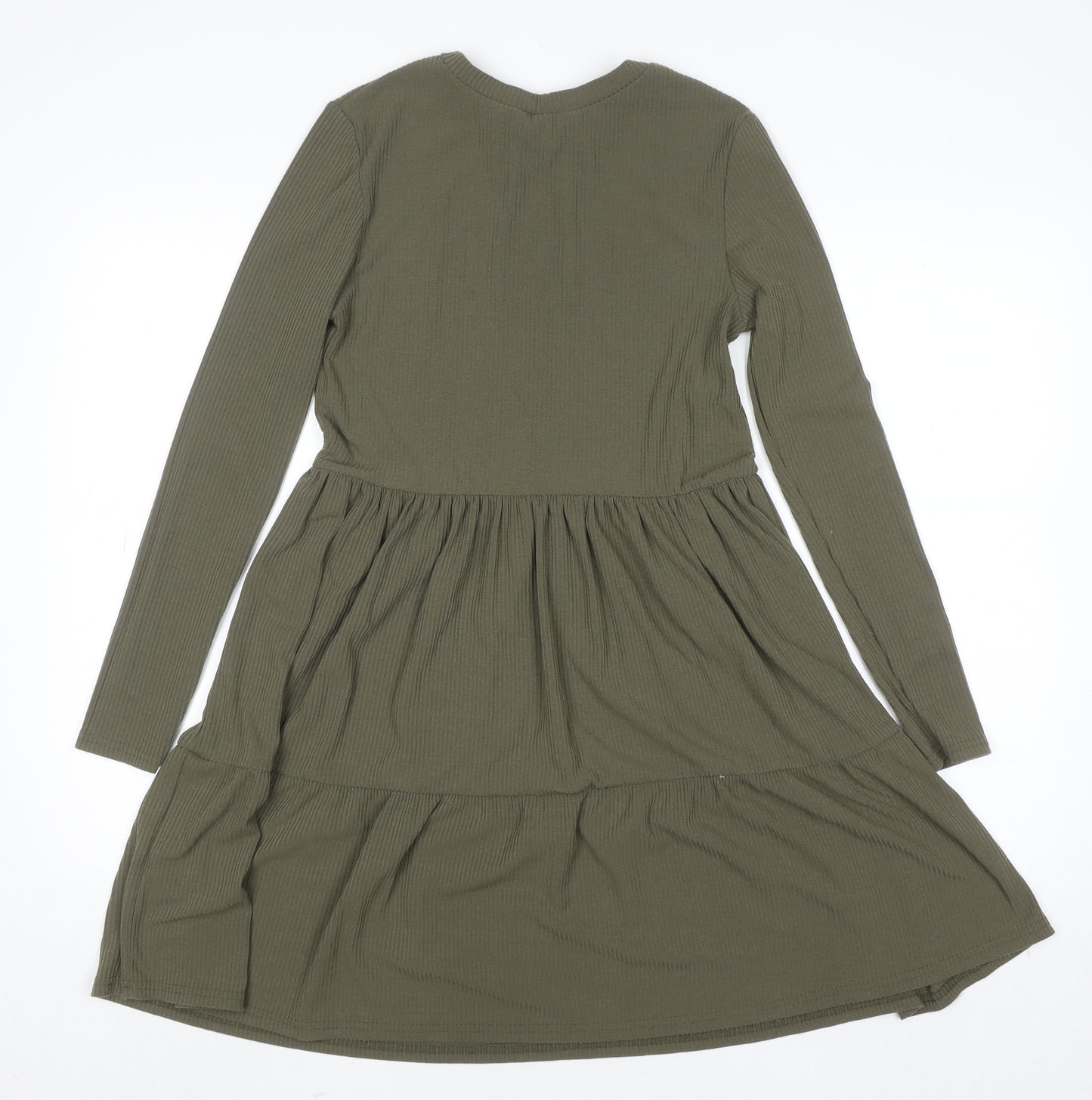 Miss Selfridge Women’s Green Skater Dress Size 8 Long Sleeve Knit