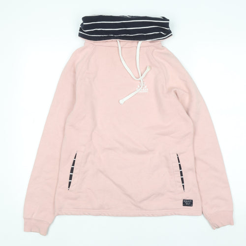 Quba & Co Womens Pink Pullover Hoodie Size 8 Nautical Stripe Neck