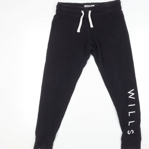 Jack Wills Women's Black Jogger Sweatpants UK 12 Cotton Blend