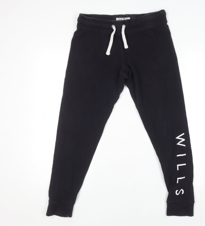 Jack Wills Women's Black Jogger Sweatpants UK 12 Cotton Blend