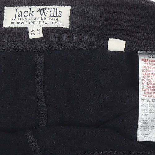 Jack Wills Women's Black Jogger Sweatpants UK 12 Cotton Blend