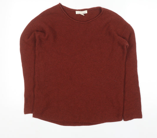 Seasalt Cornwall Women's Brown Wool Linen Crew Neck Jumper Size 10