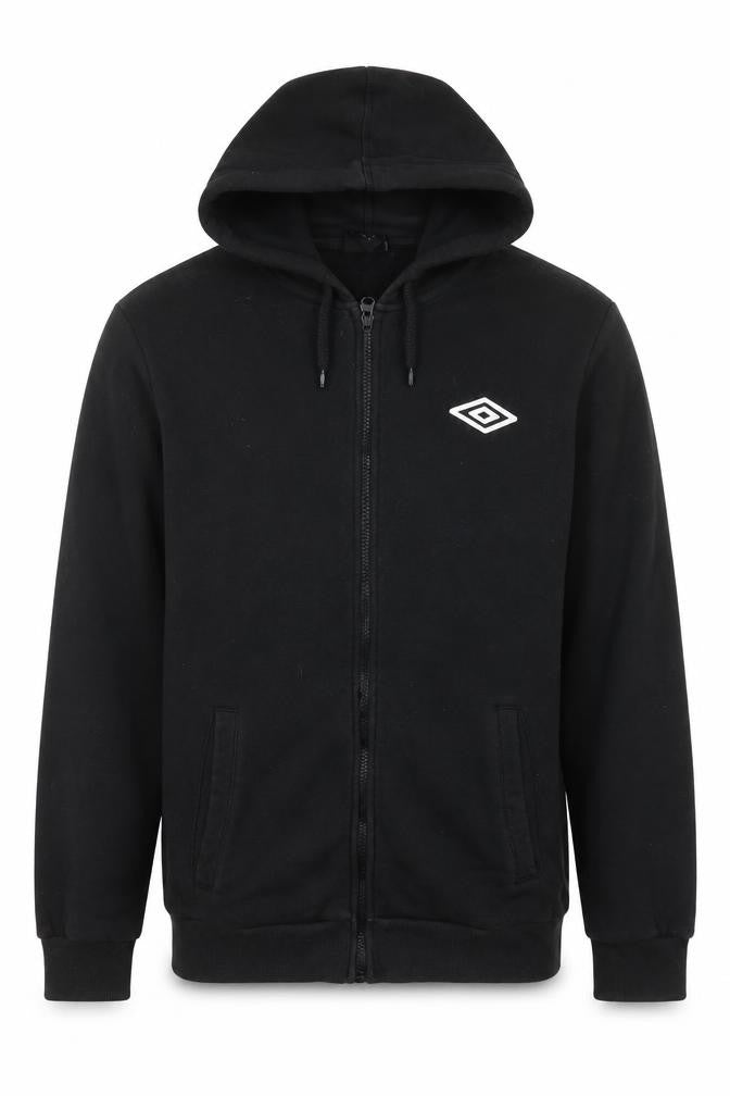 Umbro Men's Black XL Full Zip Hoodie Fleece Sportswear