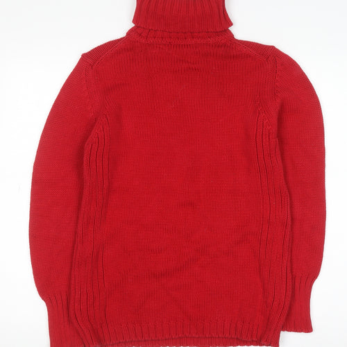 Maine New England Women’s Red Roll Neck Cotton Jumper Size S