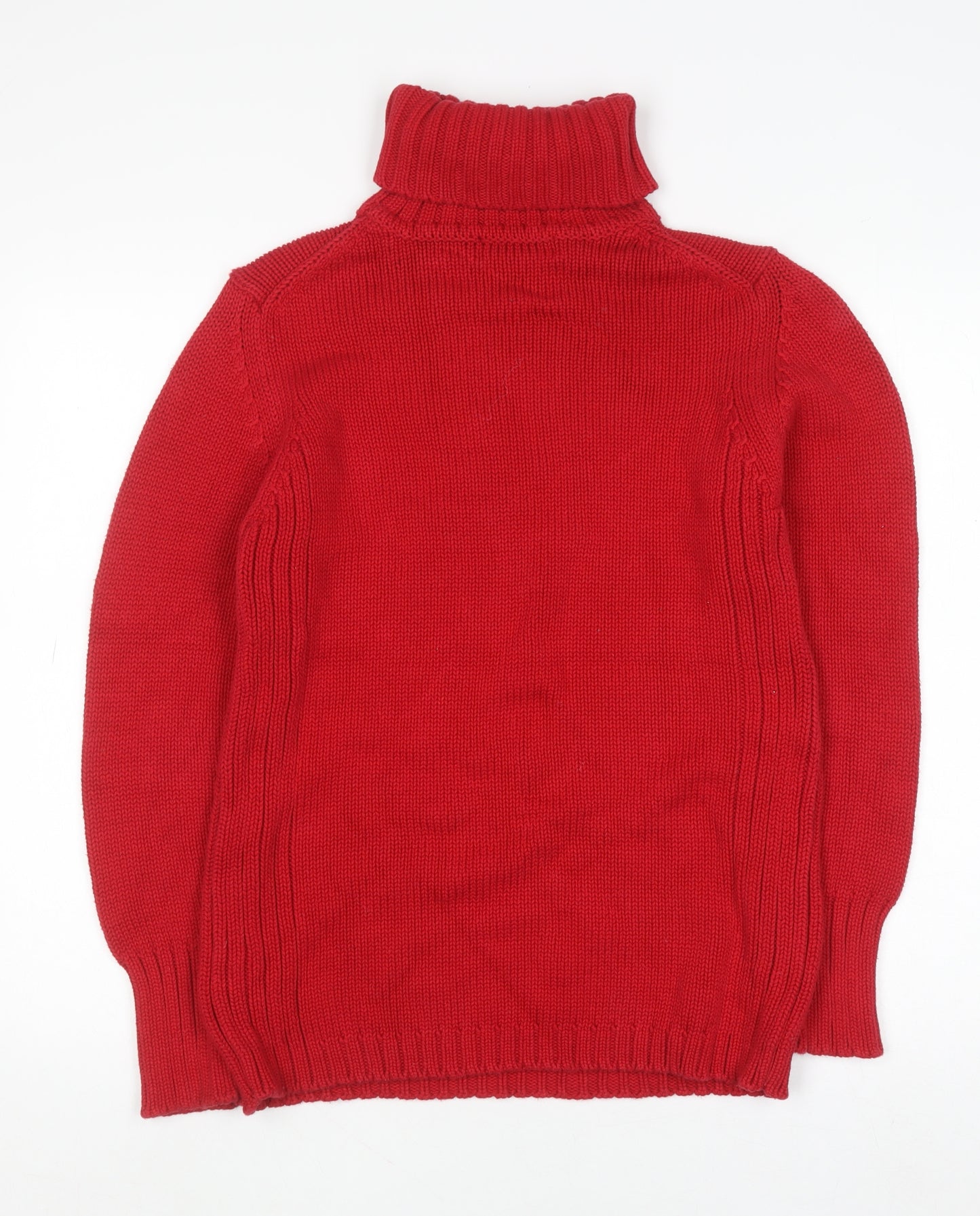 Maine New England Women’s Red Roll Neck Cotton Jumper Size S