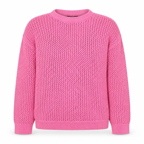 Marks and Spencer Women Pink Open-Knit Cotton Jumper Size L