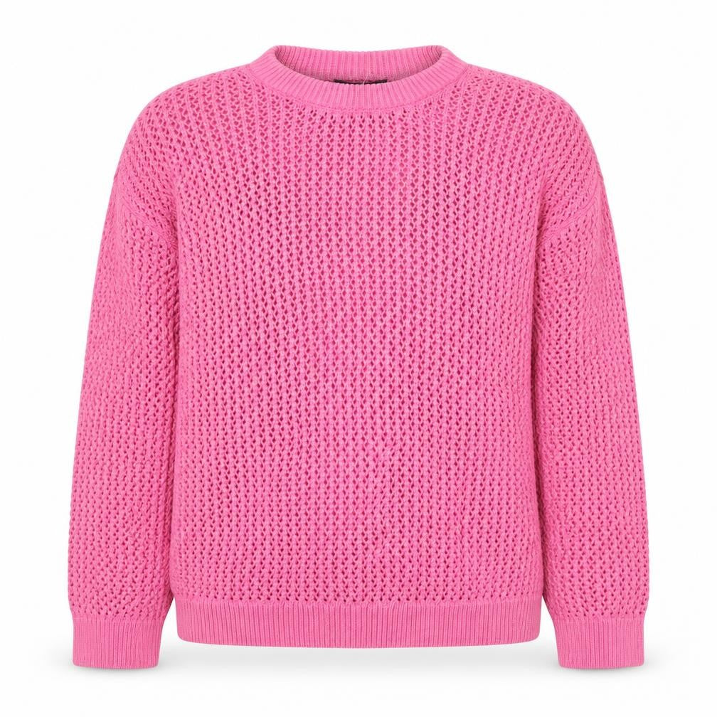 Marks and Spencer Women Pink Open-Knit Cotton Jumper Size L