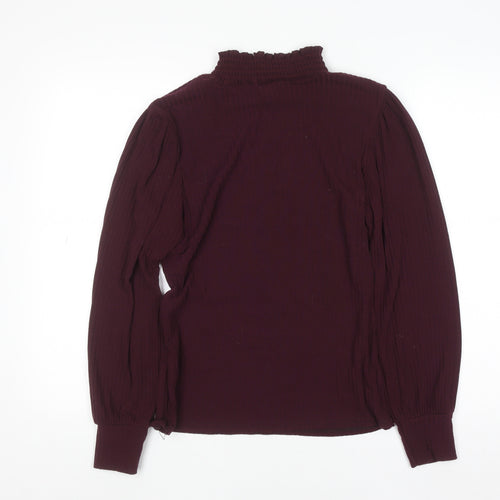M&Co Women’s Wine Red High Neck Long Sleeve Pullover Jumper Size 16