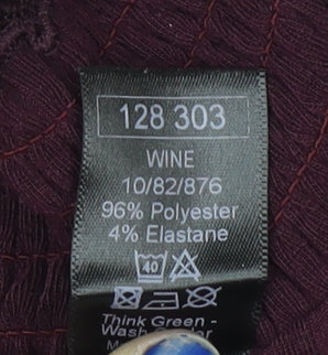 M&Co Women’s Wine Red High Neck Long Sleeve Pullover Jumper Size 16