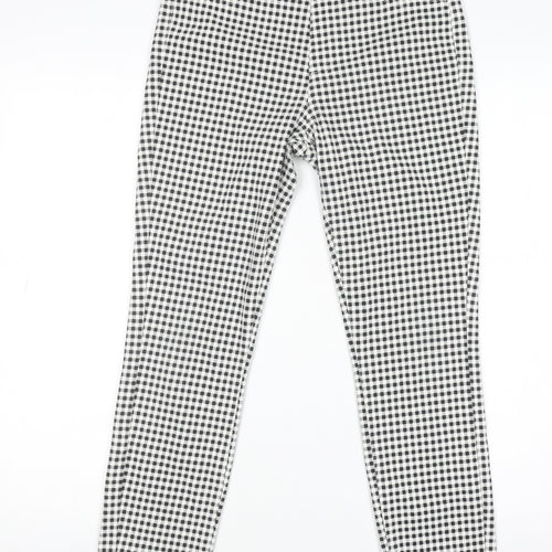 Uniqlo Women Black Check Slim Fit Stretch Cotton Leggings S