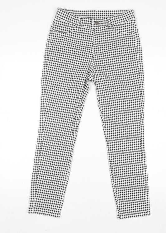 Uniqlo Women Black Check Slim Fit Stretch Cotton Leggings S