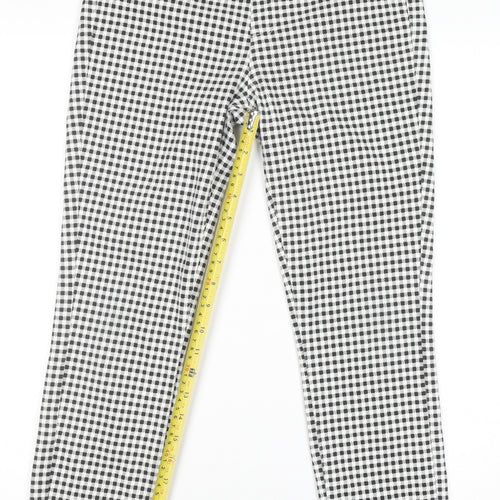 Uniqlo Women Black Check Slim Fit Stretch Cotton Leggings S