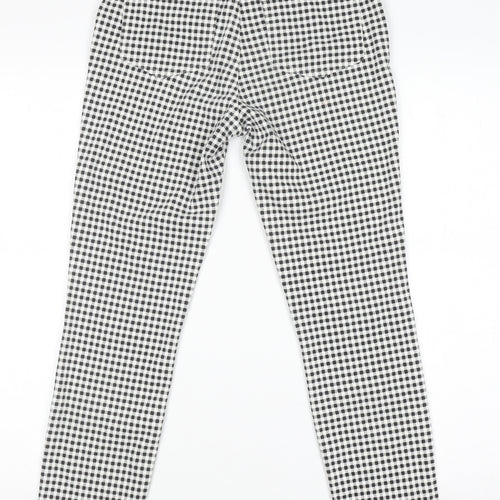 Uniqlo Women Black Check Slim Fit Stretch Cotton Leggings S