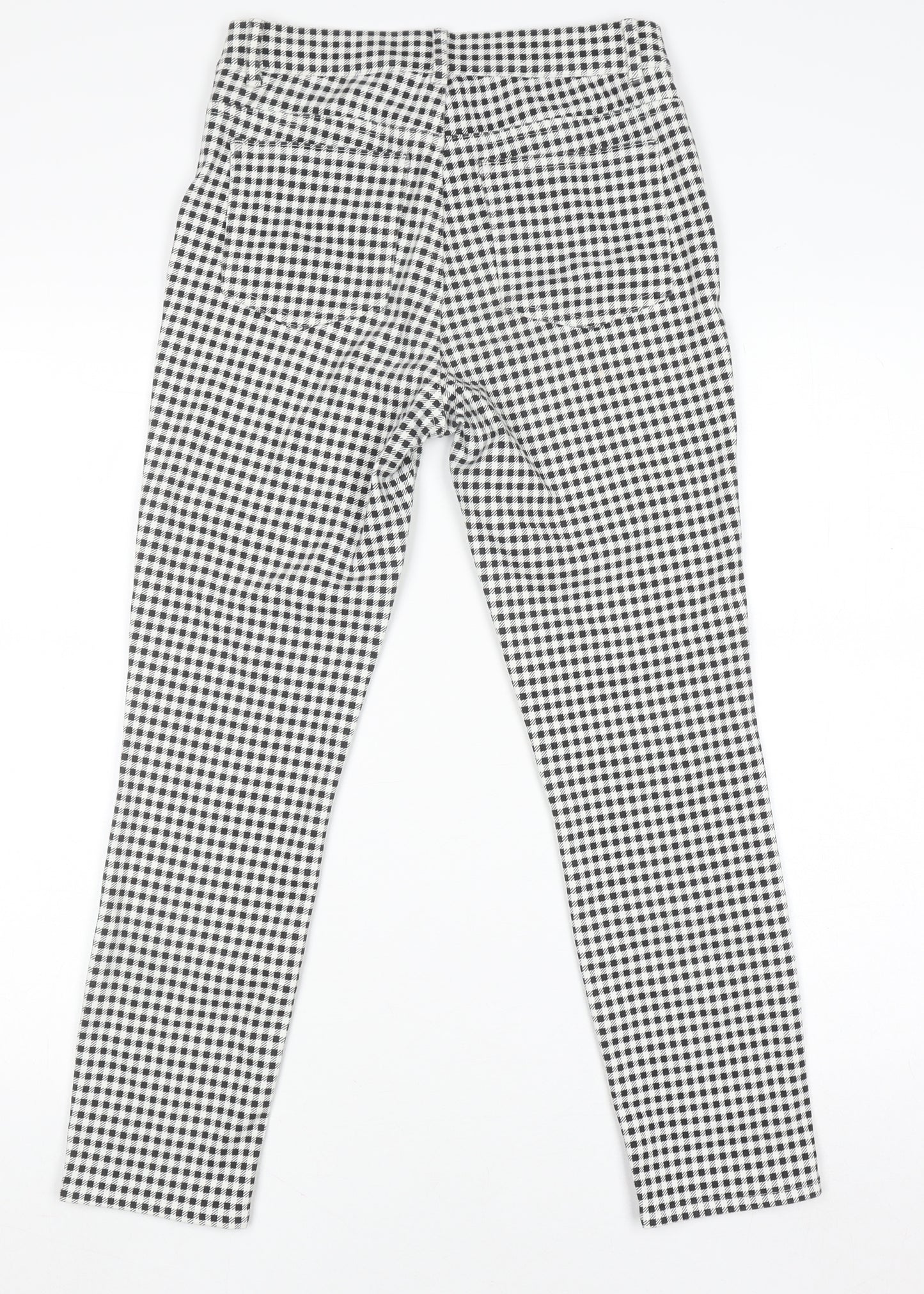 Uniqlo Women Black Check Slim Fit Stretch Cotton Leggings S
