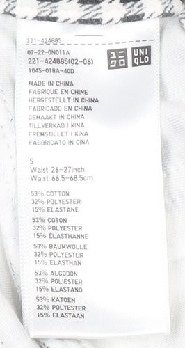 Uniqlo Women Black Check Slim Fit Stretch Cotton Leggings S