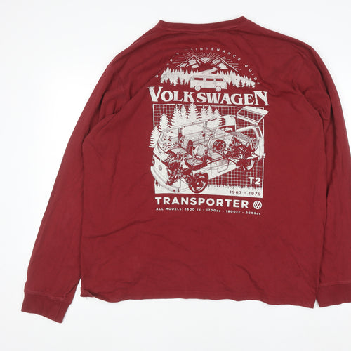 Marks and Spencer Mens Red Volkswagen Transporter Long Sleeve Cotton Top 2XL