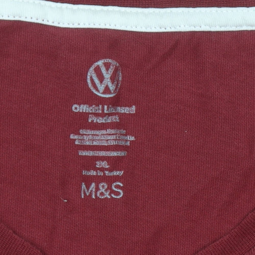 Marks and Spencer Mens Red Volkswagen Transporter Long Sleeve Cotton Top 2XL