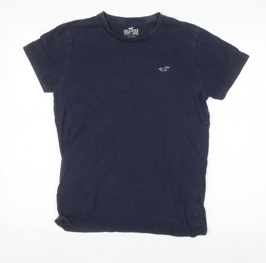 Hollister Men's Blue XS Slim Fit Crew Neck Cotton T-Shirt