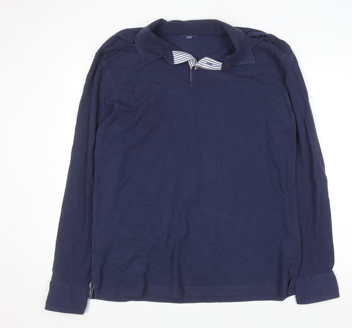 Marks and Spencer Blue Harbour Men's Blue Long Sleeve Cotton Shirt M