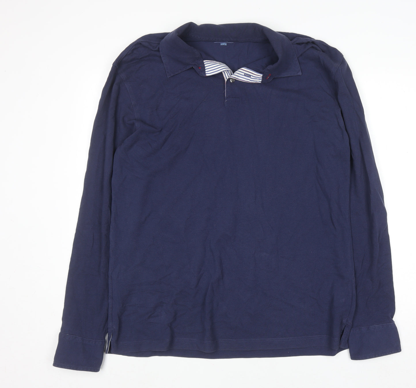 Marks and Spencer Blue Harbour Men's Blue Long Sleeve Cotton Shirt M
