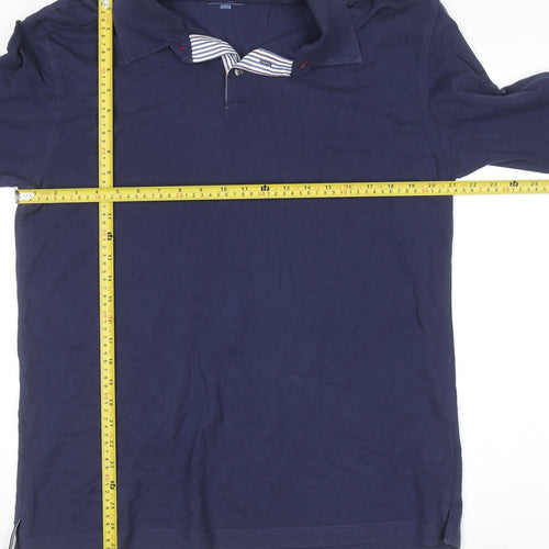 Marks and Spencer Blue Harbour Men's Blue Long Sleeve Cotton Shirt M