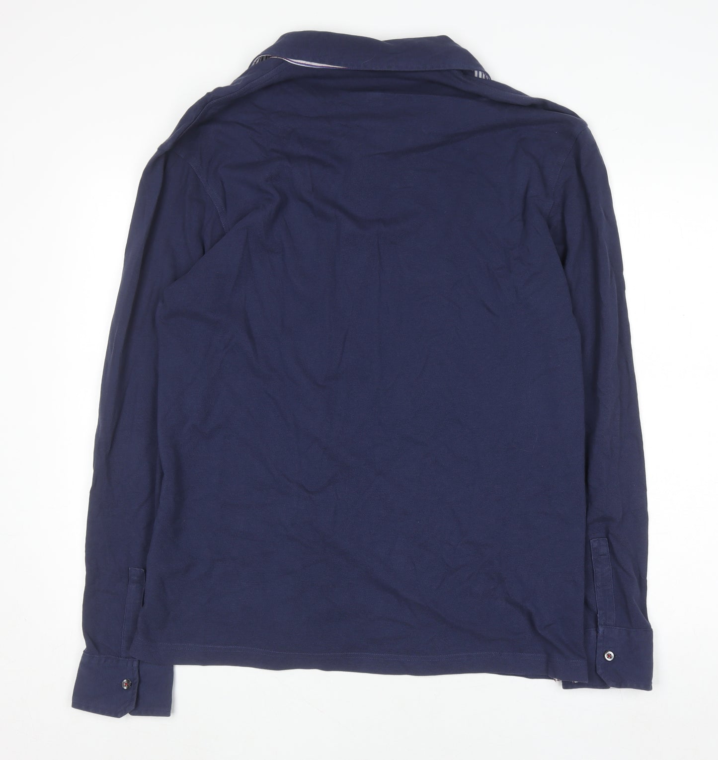 Marks and Spencer Blue Harbour Men's Blue Long Sleeve Cotton Shirt M