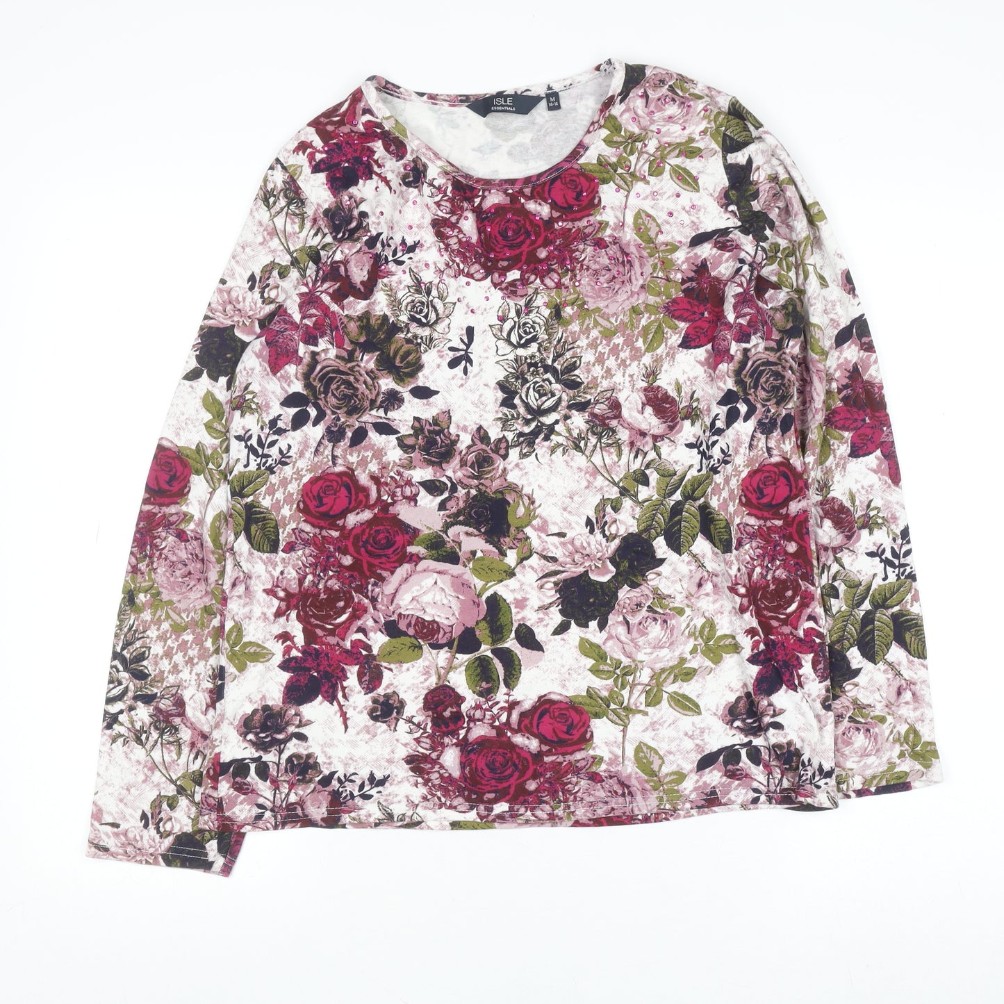 Isle Essentials Women's Multicoloured Floral Cotton Jumper M 14-16