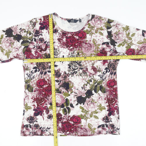 Isle Essentials Women's Multicoloured Floral Cotton Jumper M 14-16