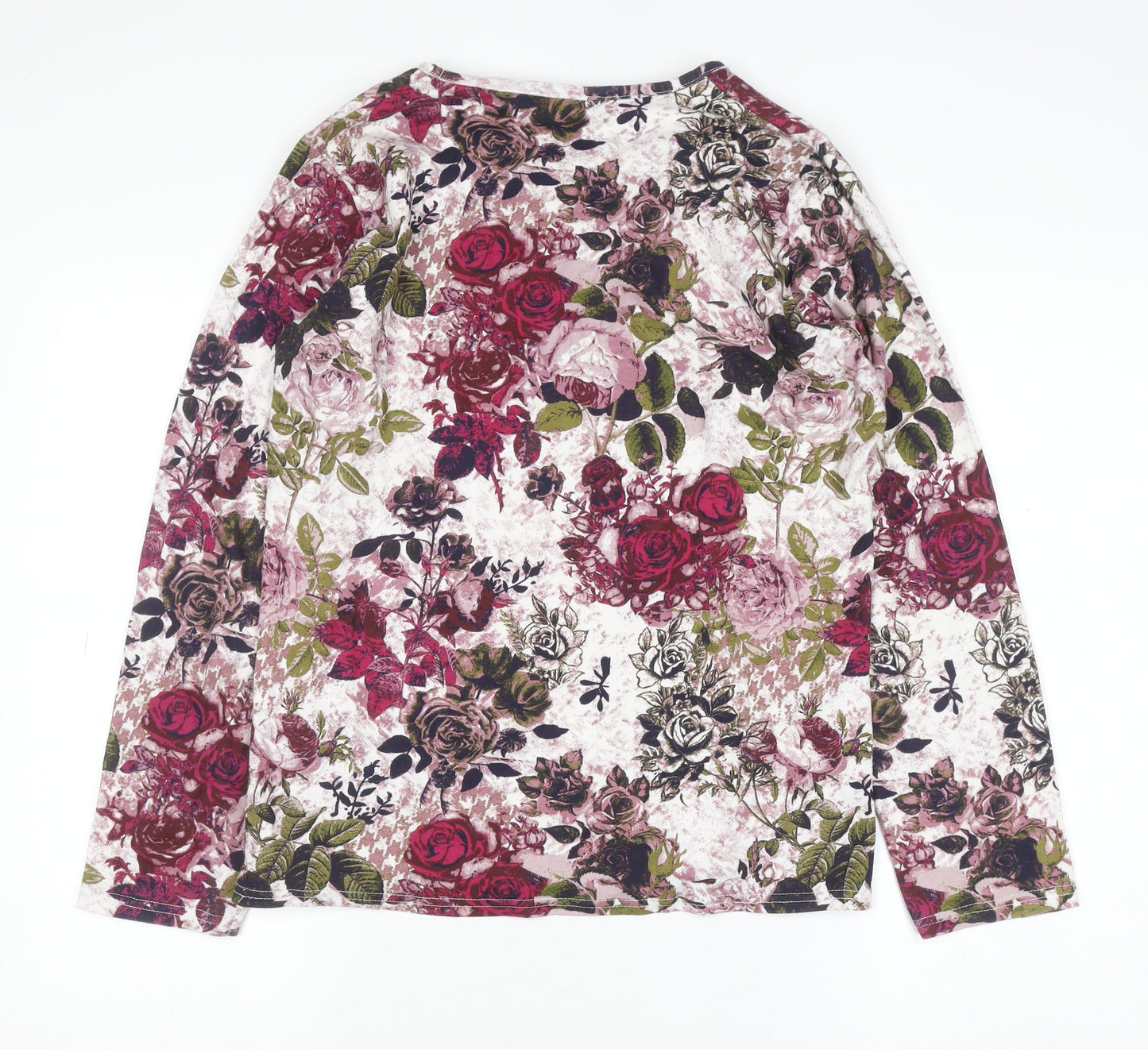 Isle Essentials Women's Multicoloured Floral Cotton Jumper M 14-16