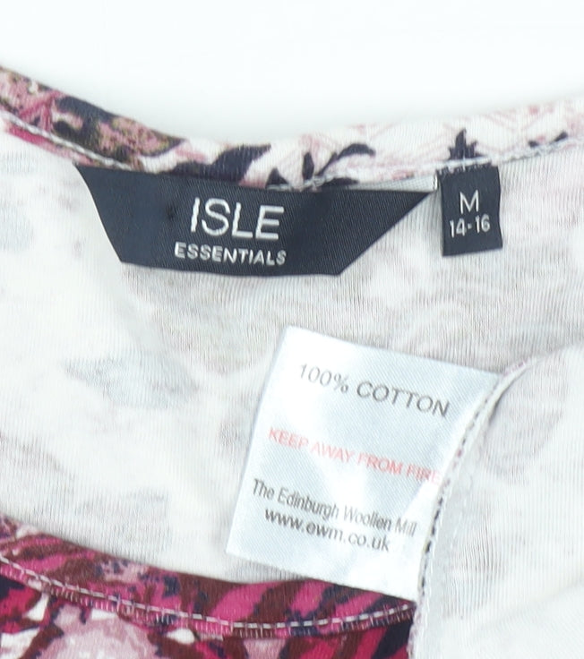 Isle Essentials Women's Multicoloured Floral Cotton Jumper M 14-16