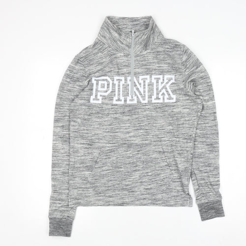Victoria’s Secret PINK Womens Grey 1/2 Zip Pullover Sweatshirt XS