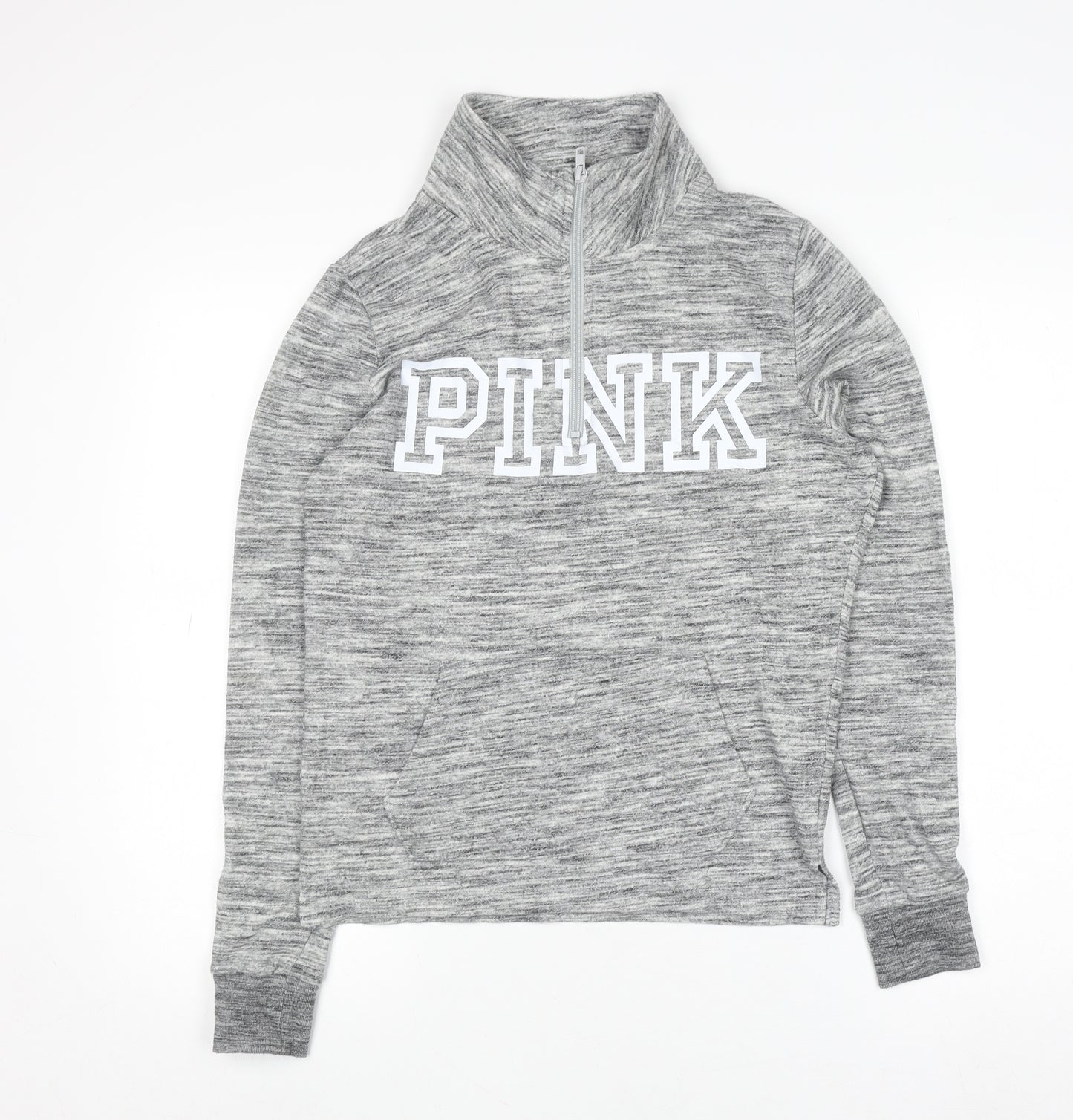 Victoria’s Secret PINK Womens Grey 1/2 Zip Pullover Sweatshirt XS
