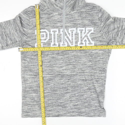 Victoria’s Secret PINK Womens Grey 1/2 Zip Pullover Sweatshirt XS