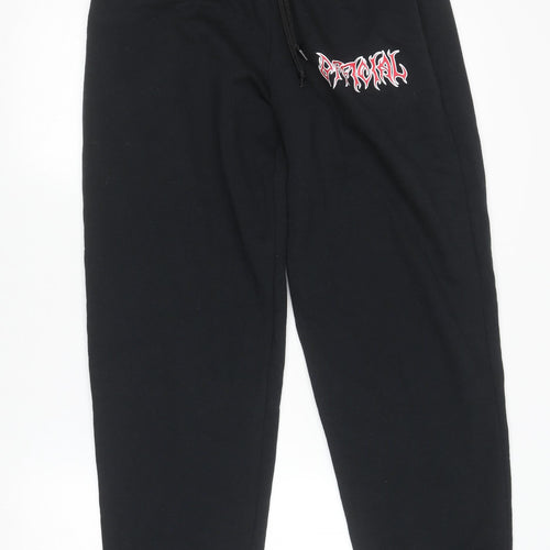 boohooMAN Men’s Black Fleece Jogger Sweatpants Size M Regular Fit
