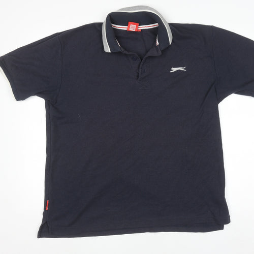 Slazenger Men’s Black Polo Shirt Size L Regular Fit Cotton