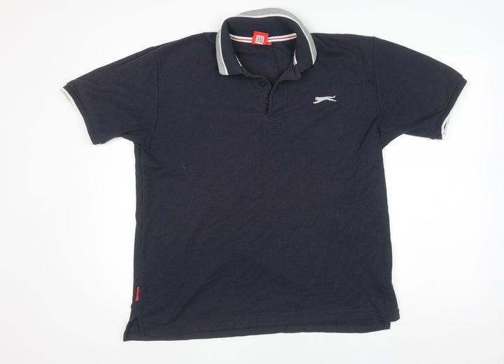 Slazenger Men’s Black Polo Shirt Size L Regular Fit Cotton