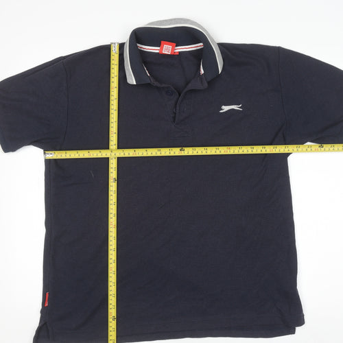 Slazenger Men’s Black Polo Shirt Size L Regular Fit Cotton