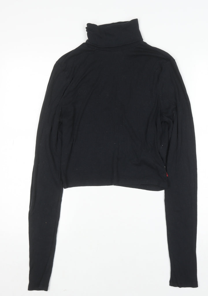 Levi's Women's Black Roll Neck Long Sleeve Slim Fit Jumper M