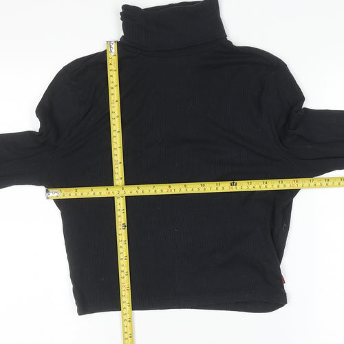 Levi's Women's Black Roll Neck Long Sleeve Slim Fit Jumper M